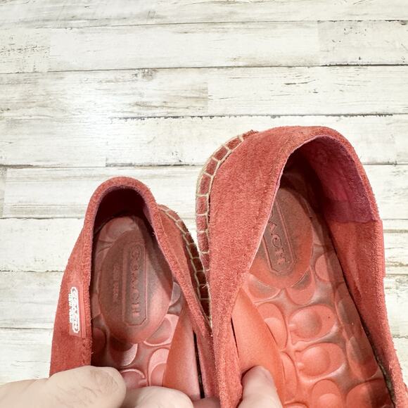 Coach Shoes Women Size 7.5M Burnt Orange June Logo Print Espadrilles Slip On - Picture 5 of 7